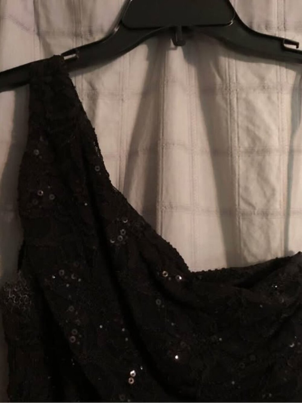 Black Lace And Sequin Ralph Lauren Evening Gown Formal Dress